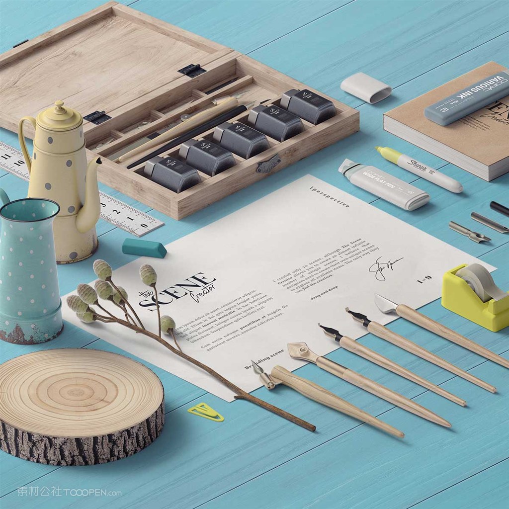 清新文艺桌面工具样机