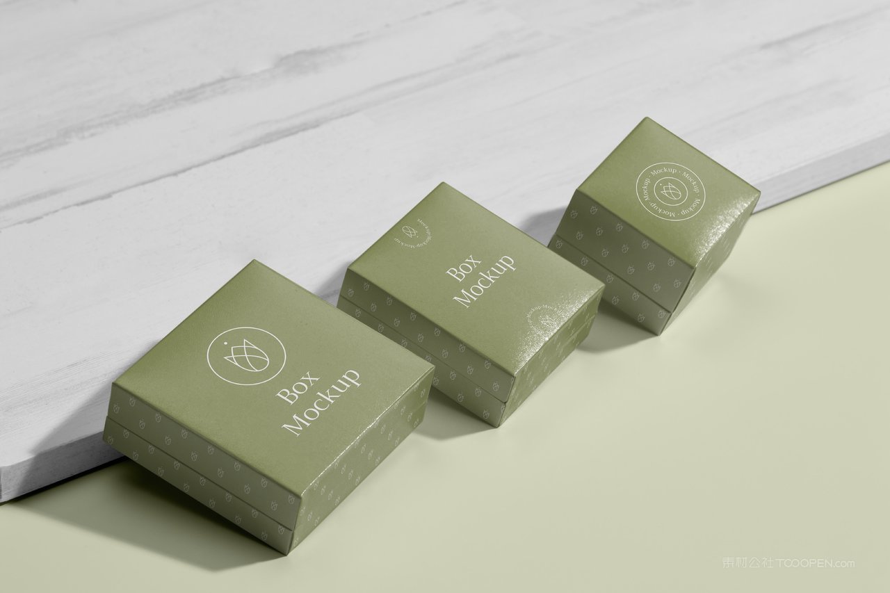 清新绿高级光影精品纸盒纸箱样机 (6)