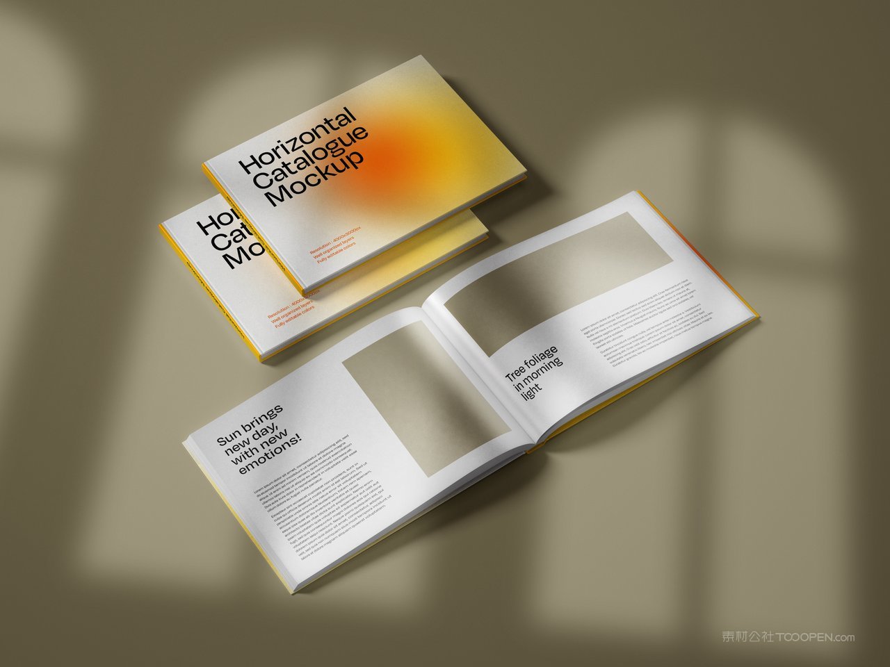 精装硬壳横版书籍画册宣传册效果图智能样机 (5)