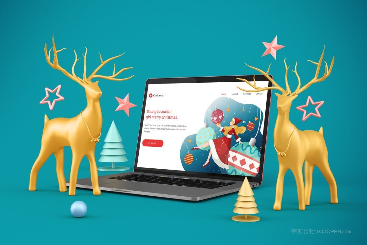 圣诞节电脑屏幕样机