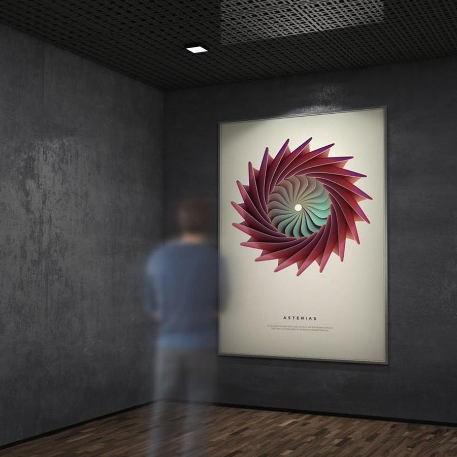 大气展览馆海报样机