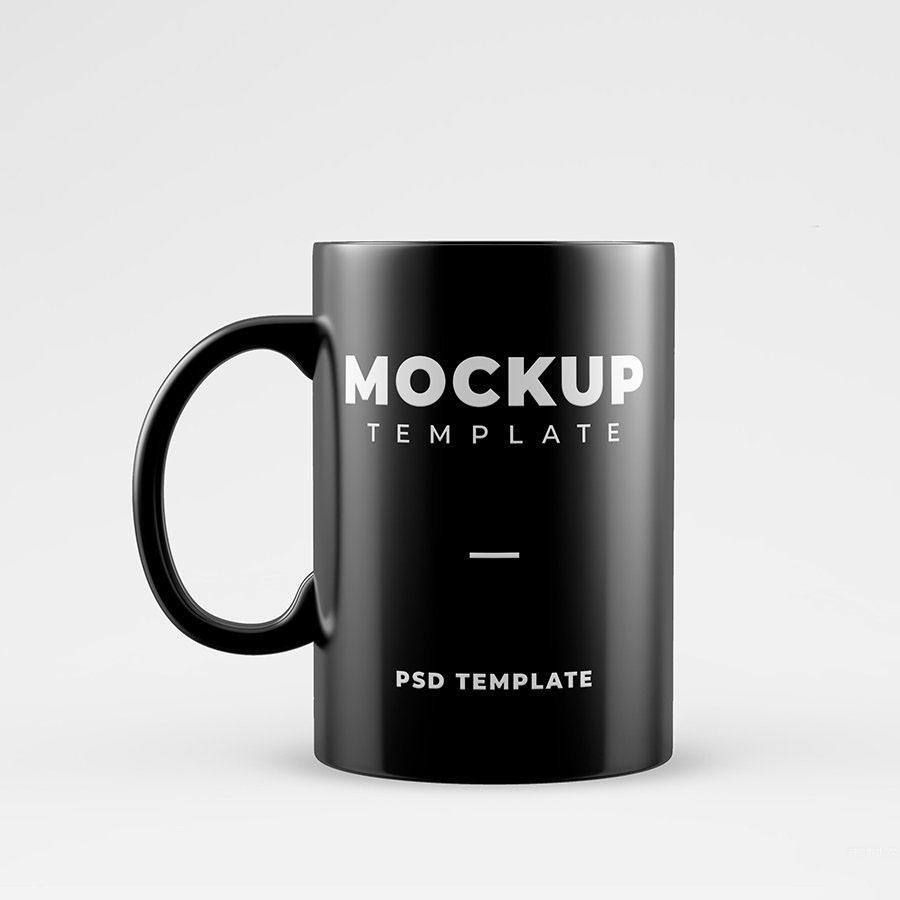 黑色马克杯logo样机