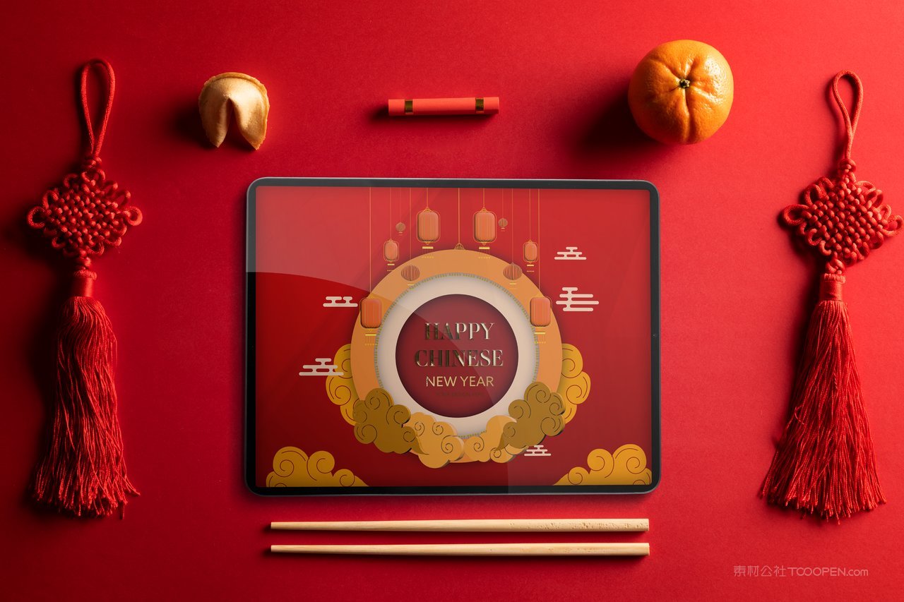 2023新年平板壁纸喜庆样机
