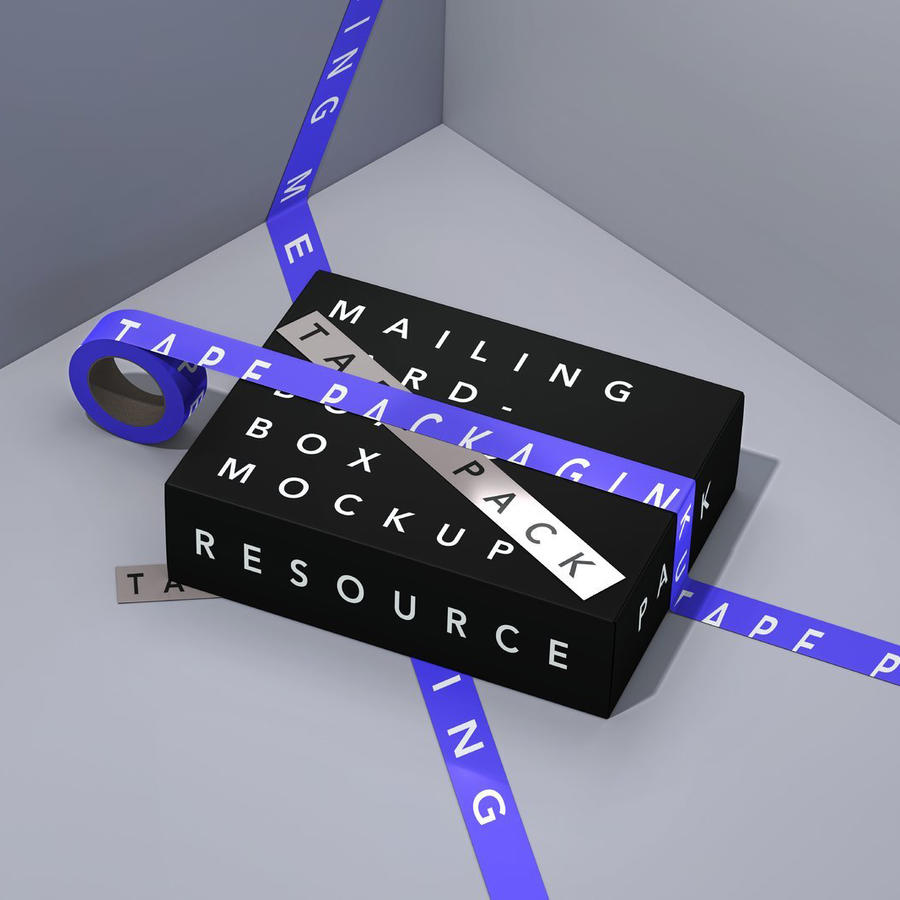 长方形潮玩文创包装纸盒vi贴图样机 (12)