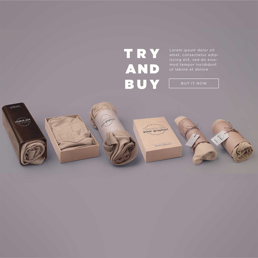 t恤吊牌包装盒服饰样机模板