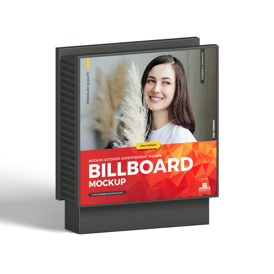 现代户外广告牌样机