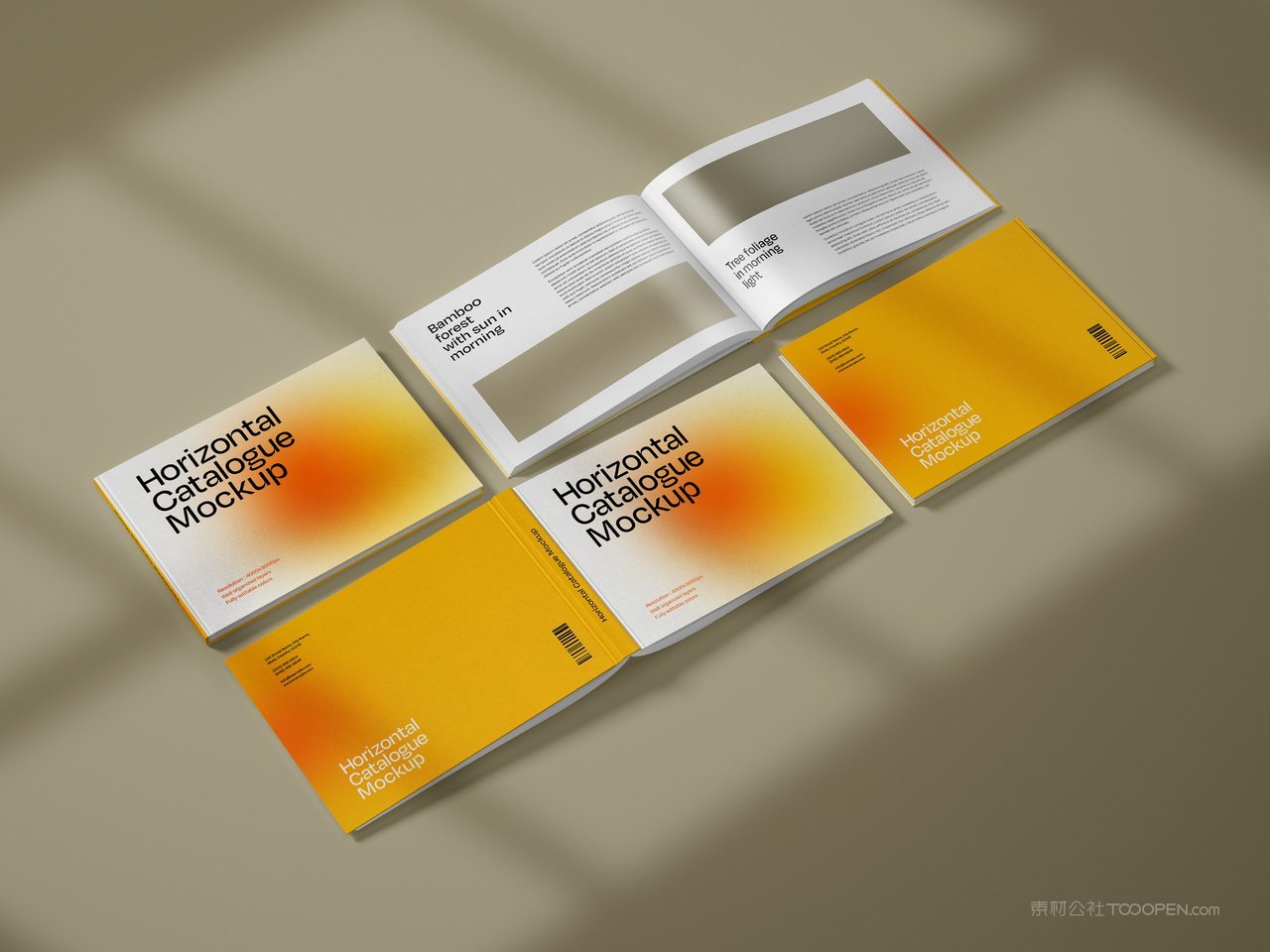 精装硬壳横版书籍画册宣传册效果图智能样机 (1)