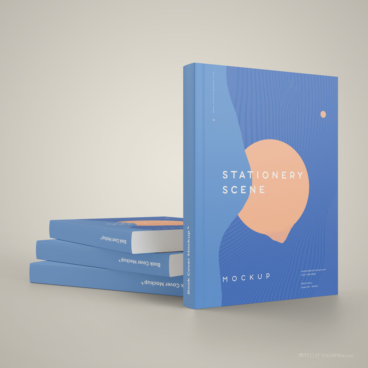 精装书本画册封面贴图样机