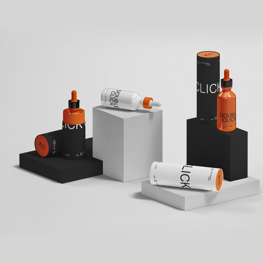 玻璃瓶和纸筒样机