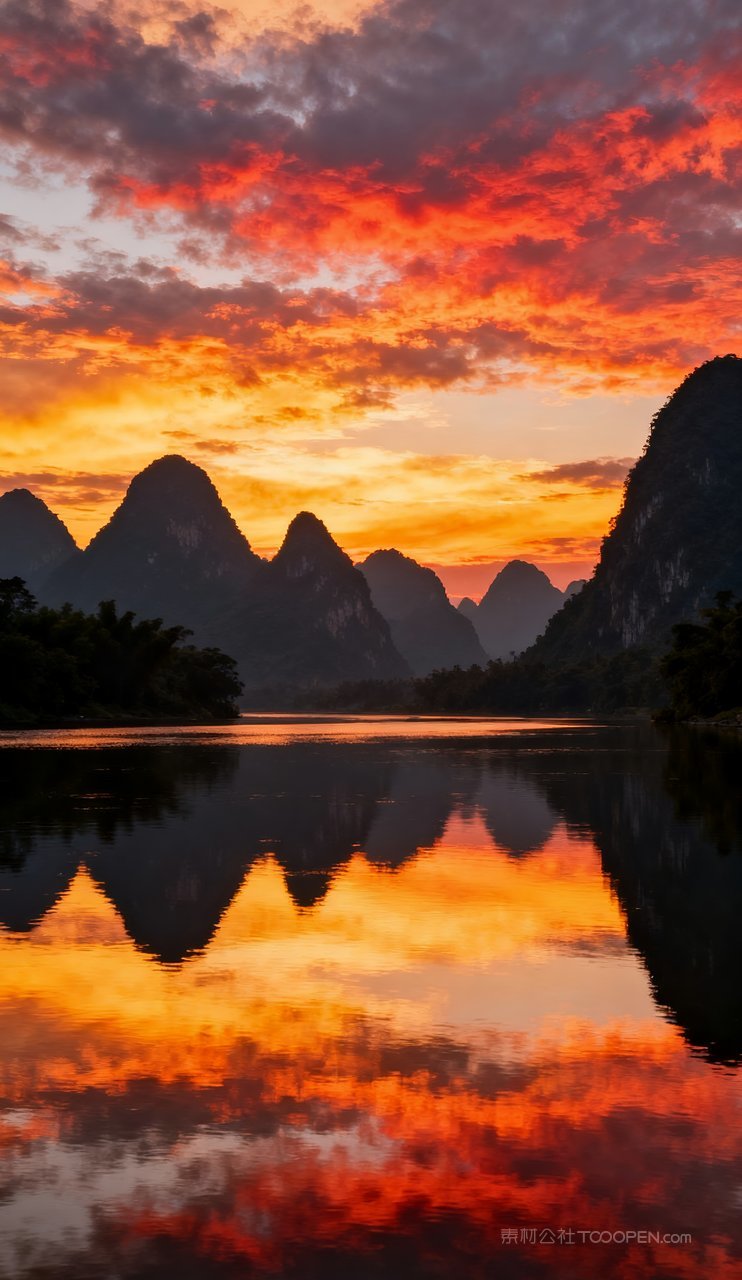 意境青山山峰高清蓝天天空山水唯美