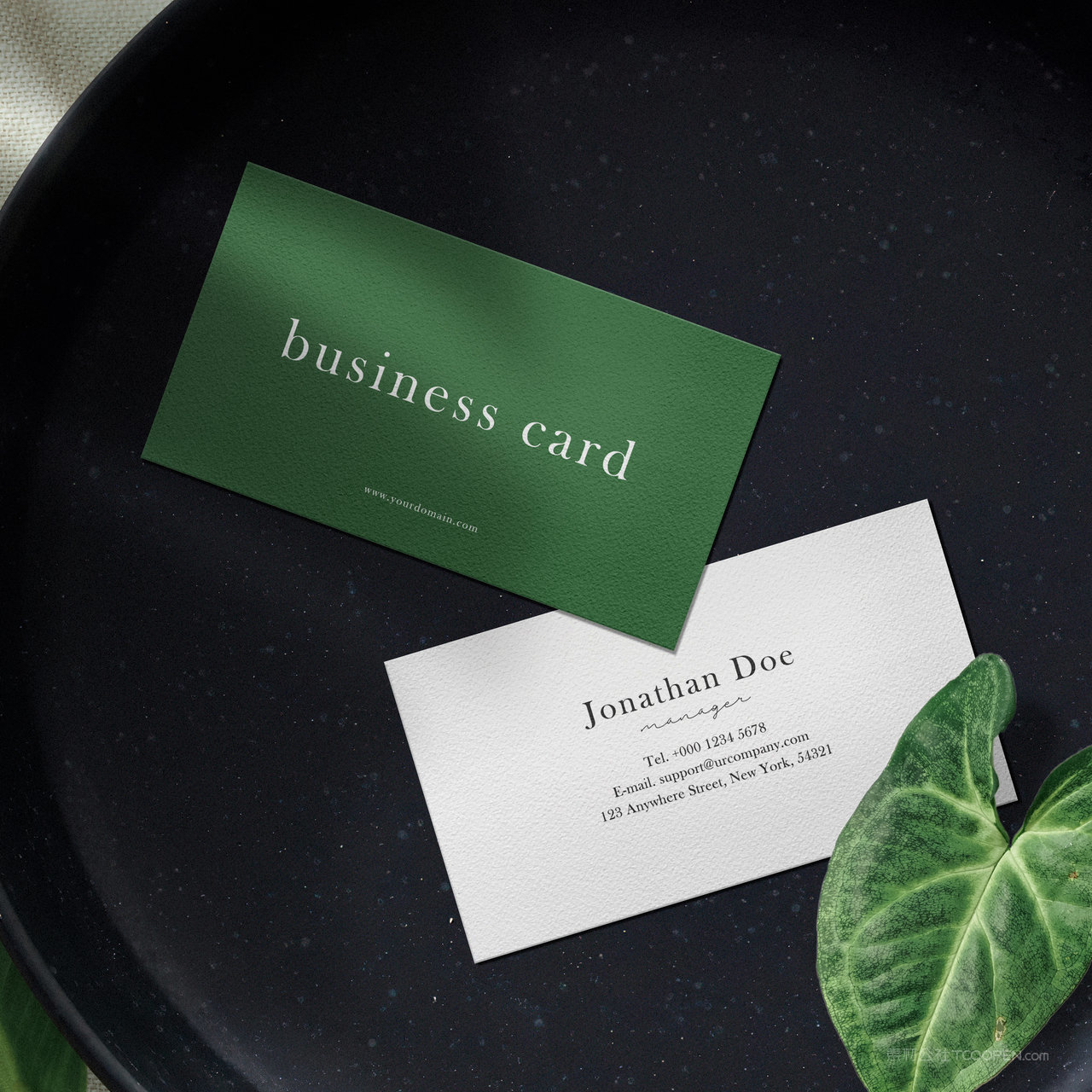 小清新名片正反面贴图样机