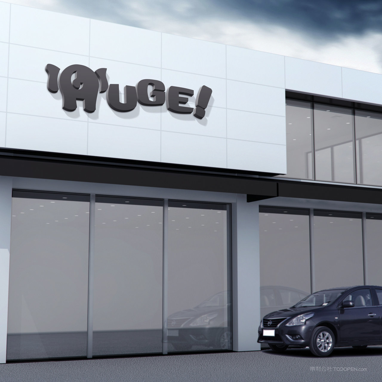 4S店店招门头贴图样机