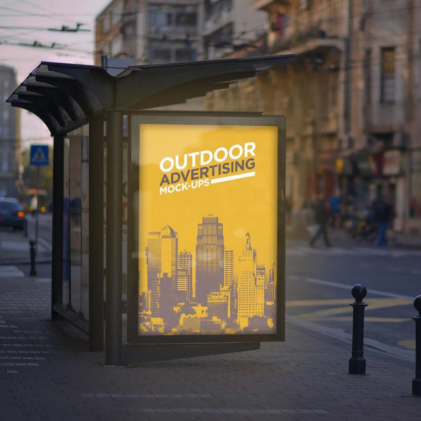 户外灯箱广告样机