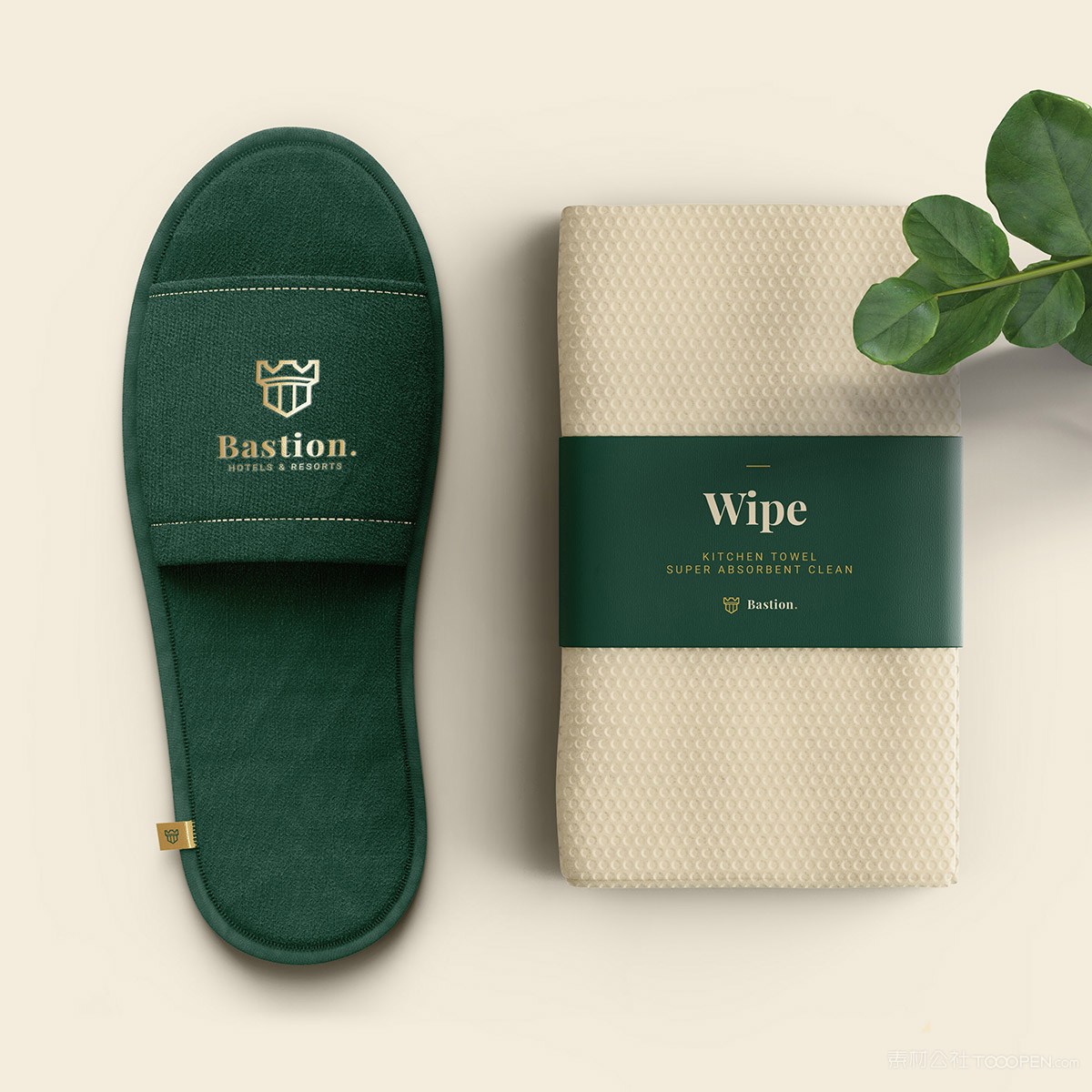 酒店旅社vi拖鞋毛巾样机