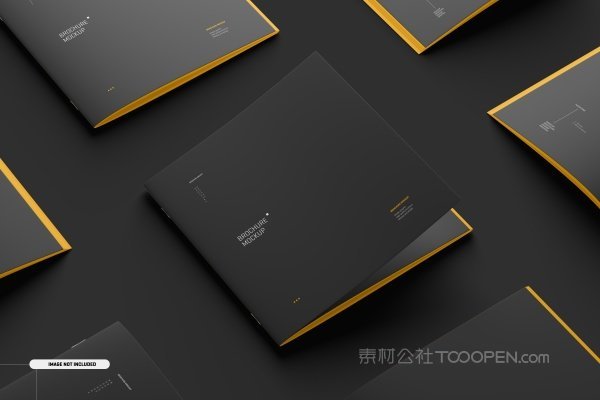 黑色宣传册样机模板