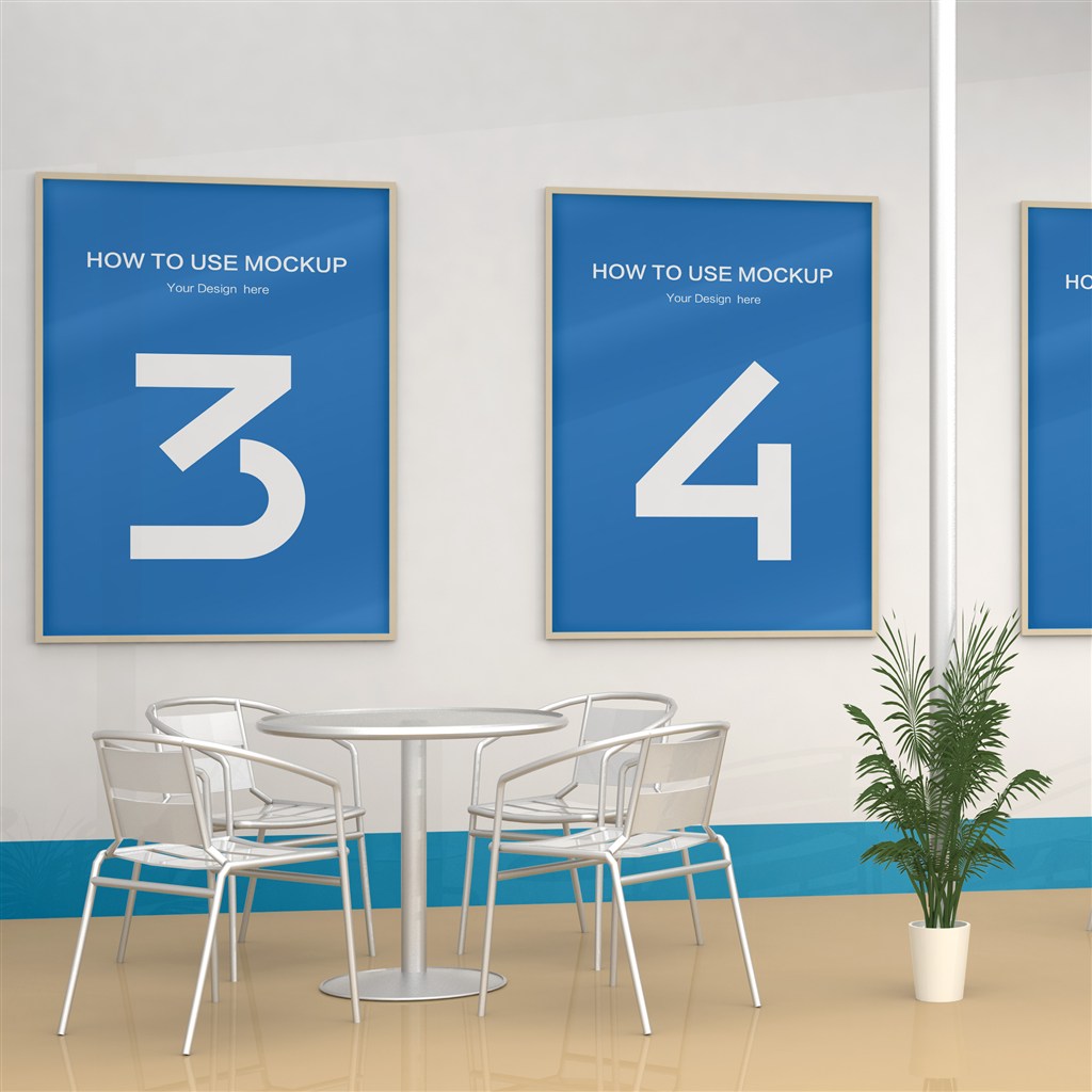 展厅挂墙海报样机