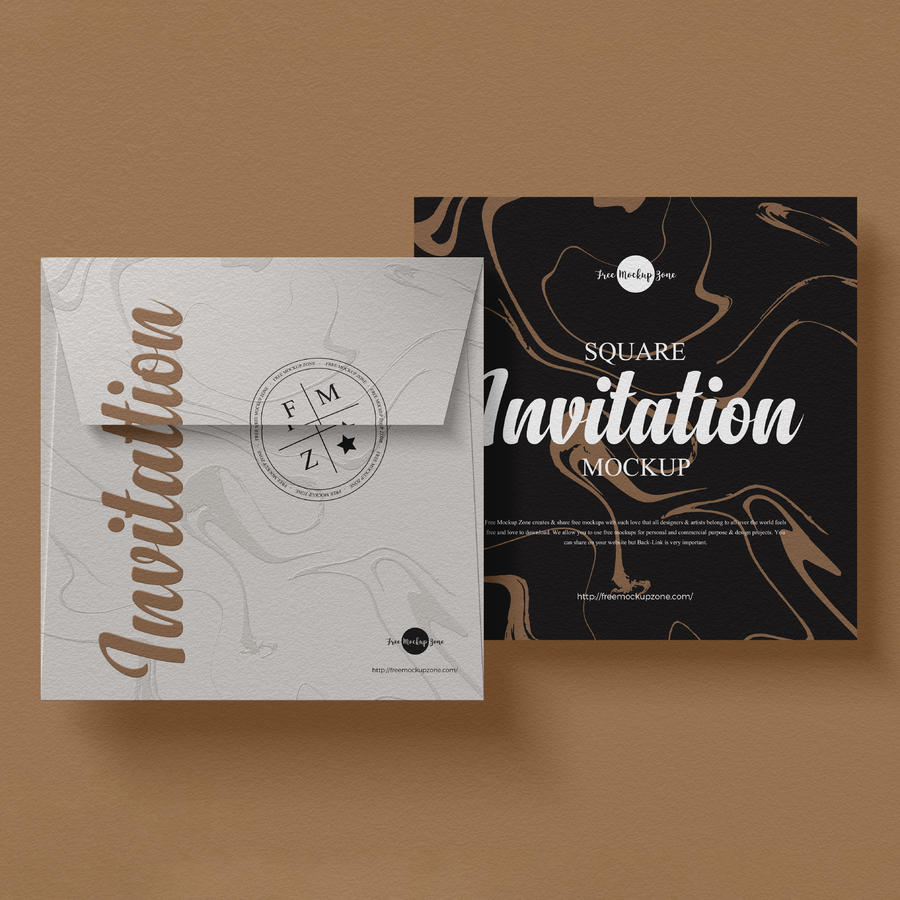 方形邀请卡样机