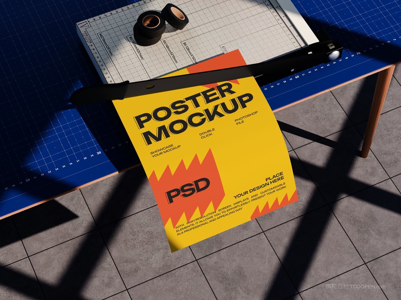 A4纸海报场景样机