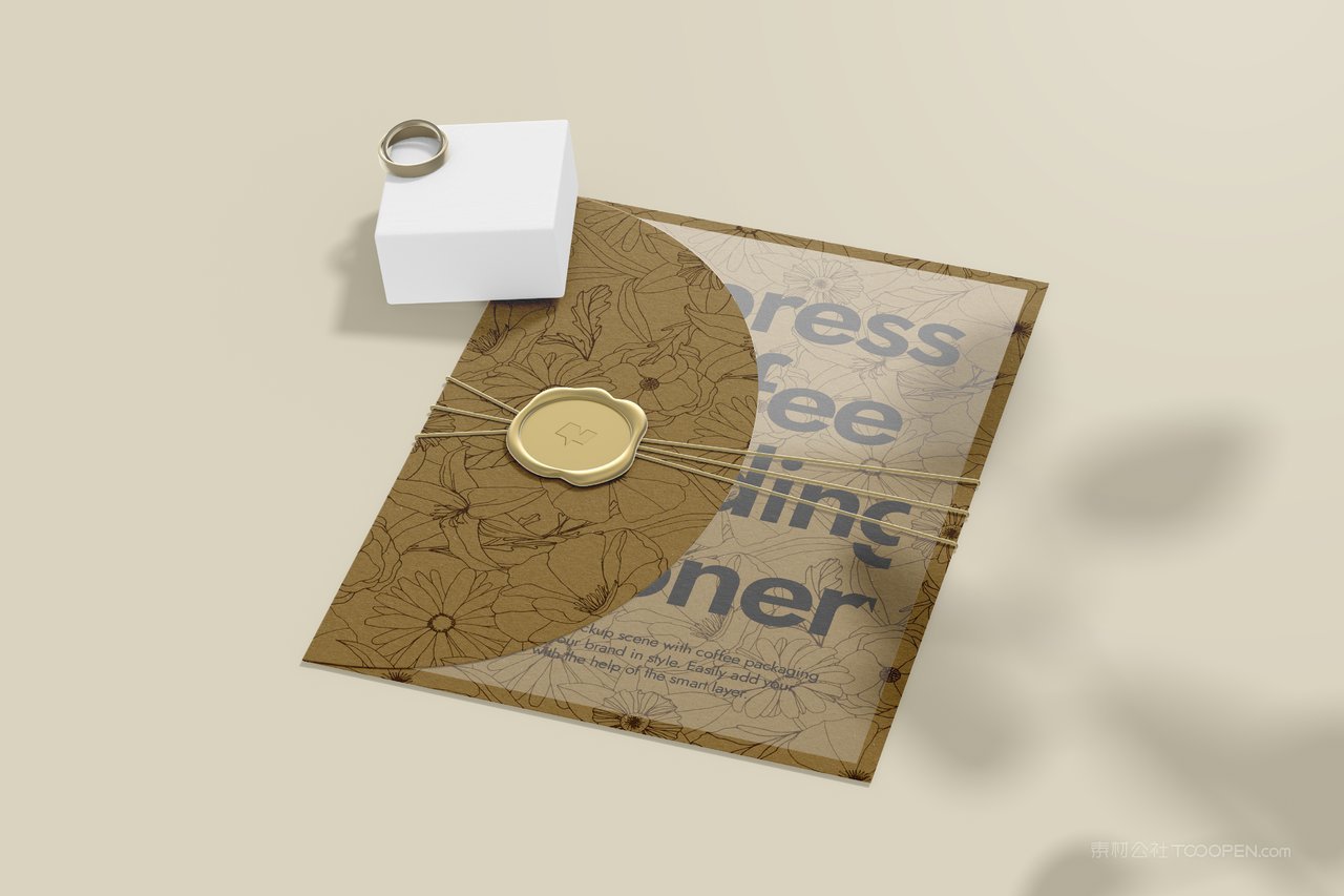 【2133期】复古对折婚礼派对邀请函样机 (4)