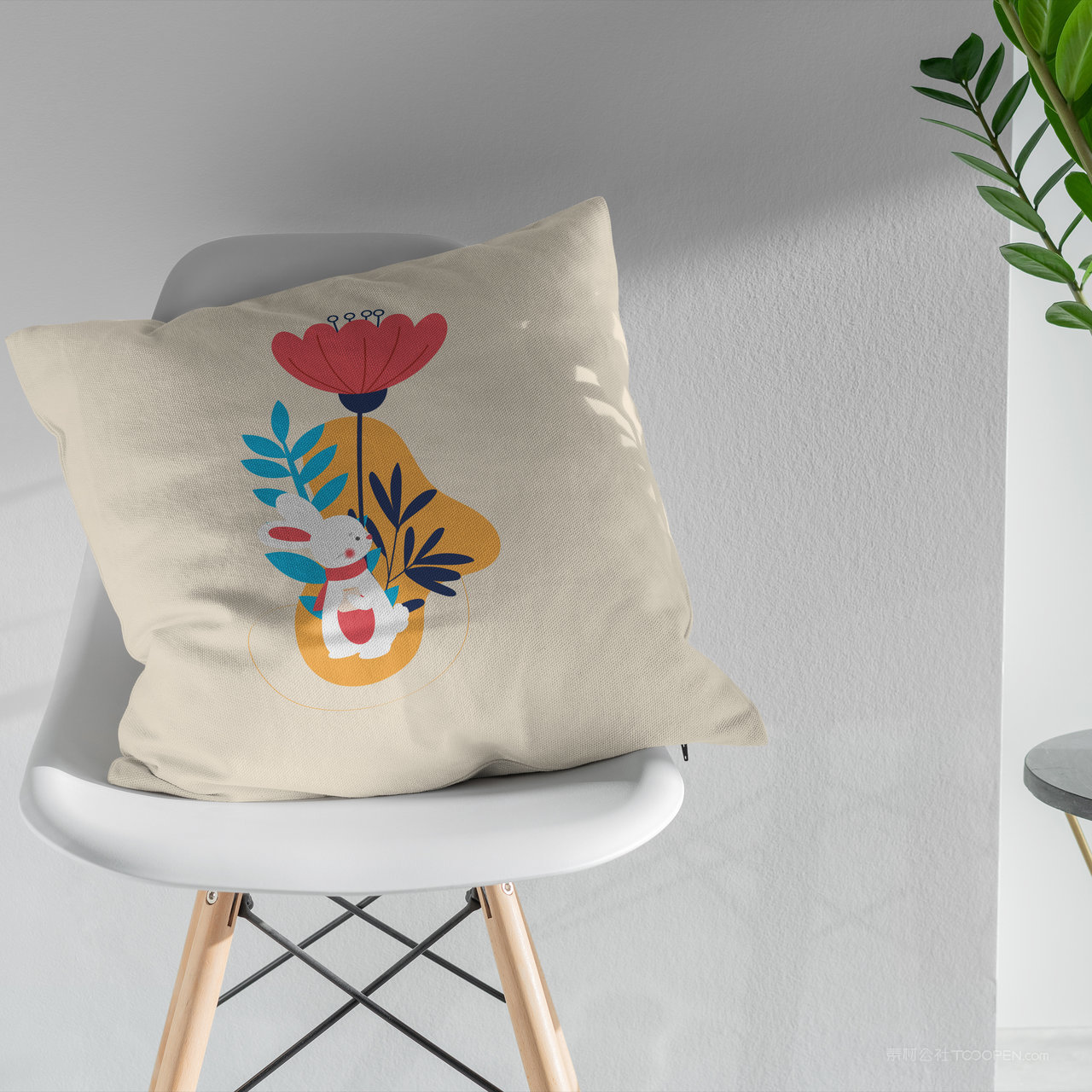 椅子上的抱枕靠垫贴图样机