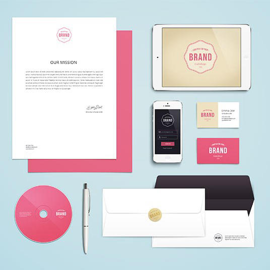 粉色时尚企业形象VI样机