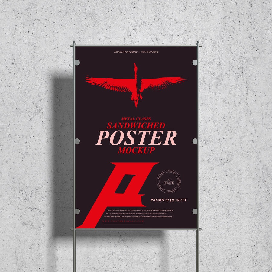夹心金属扣海报样机