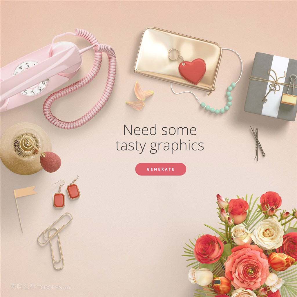 香水礼品盒钱夹挂件花电话机耳坠燕尾夹场景样机