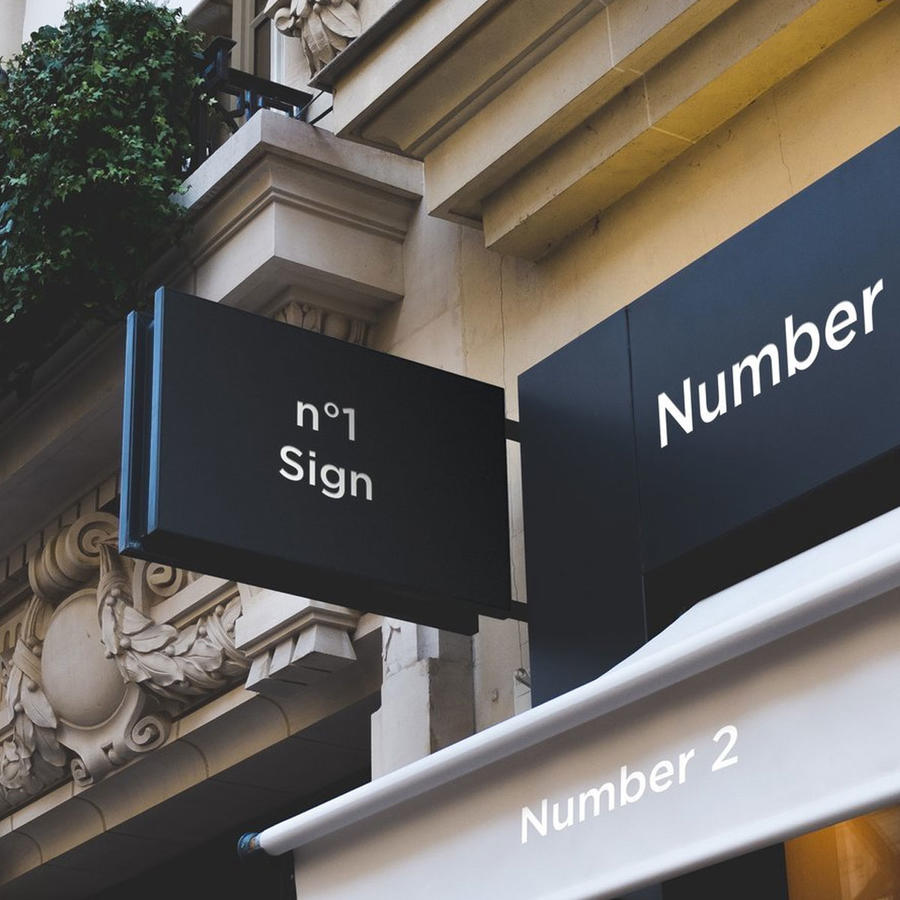 门头侧面logo旗智能贴图样机