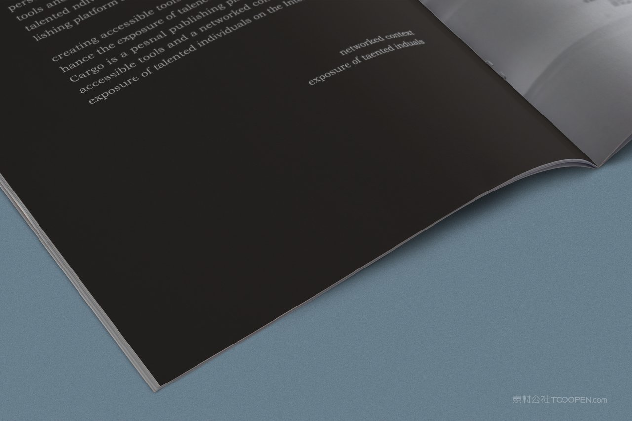 简约黑色调宣传册企业画册封面样机细节