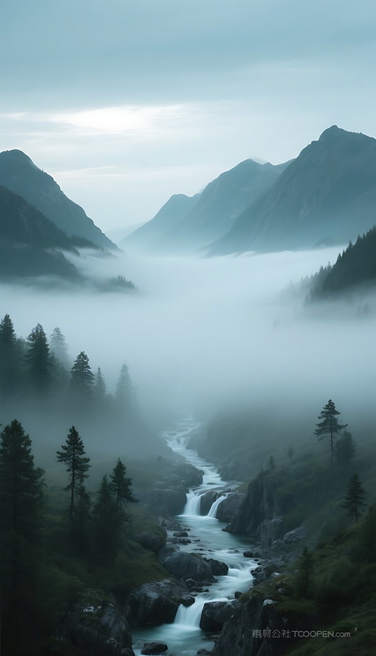 河流唯美湖泊山峰山水群山风景