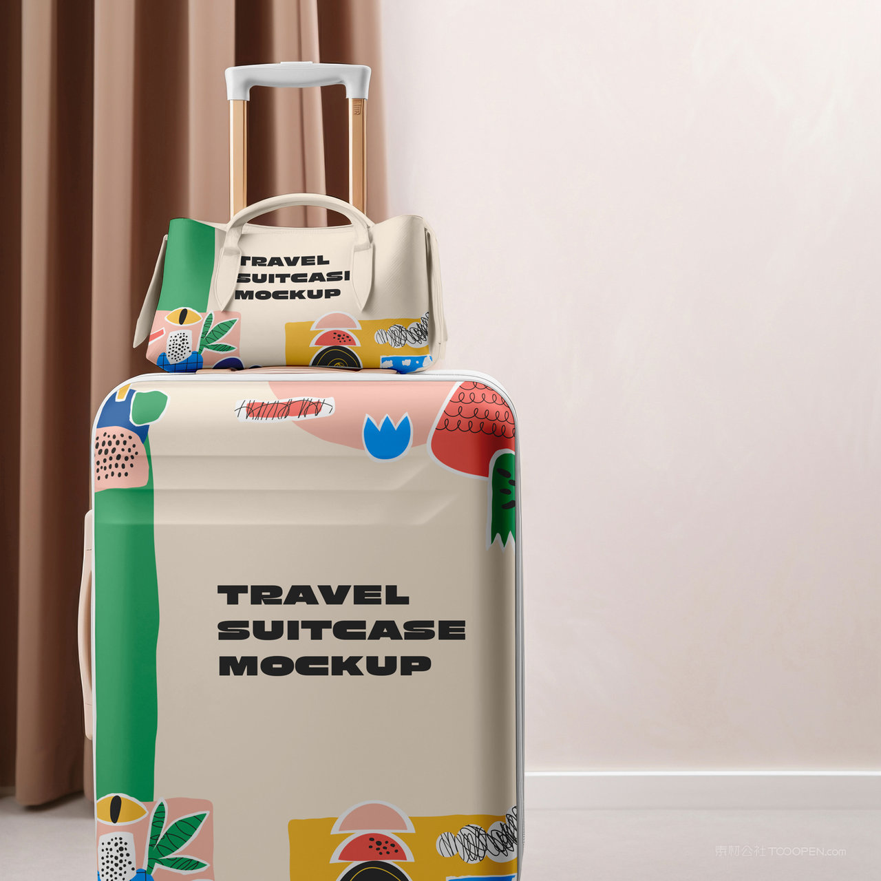 精致旅行箱贴图样机展示