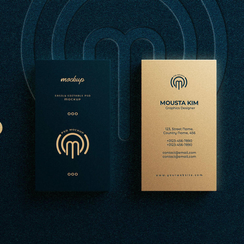 豪华印金效果名片样机