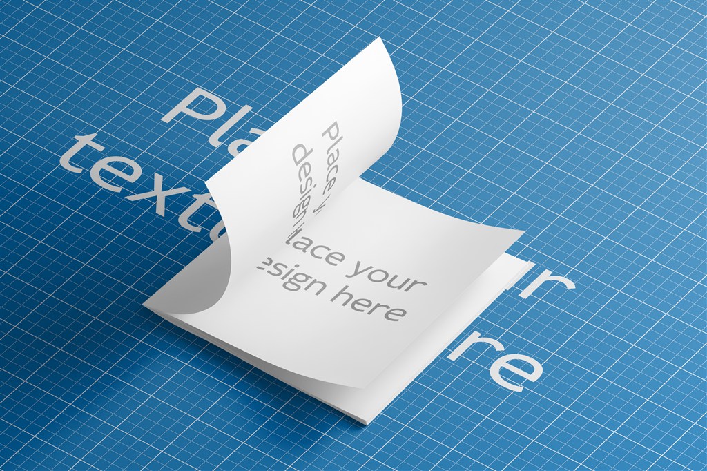 薄方形画册宣传册内页展示样机