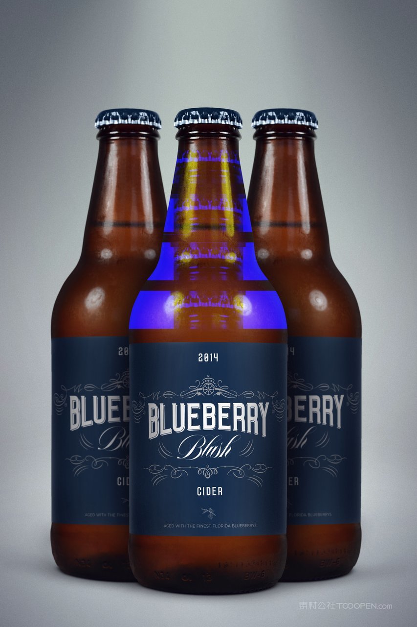 啤酒红酒酒瓶贴图样机 (2)