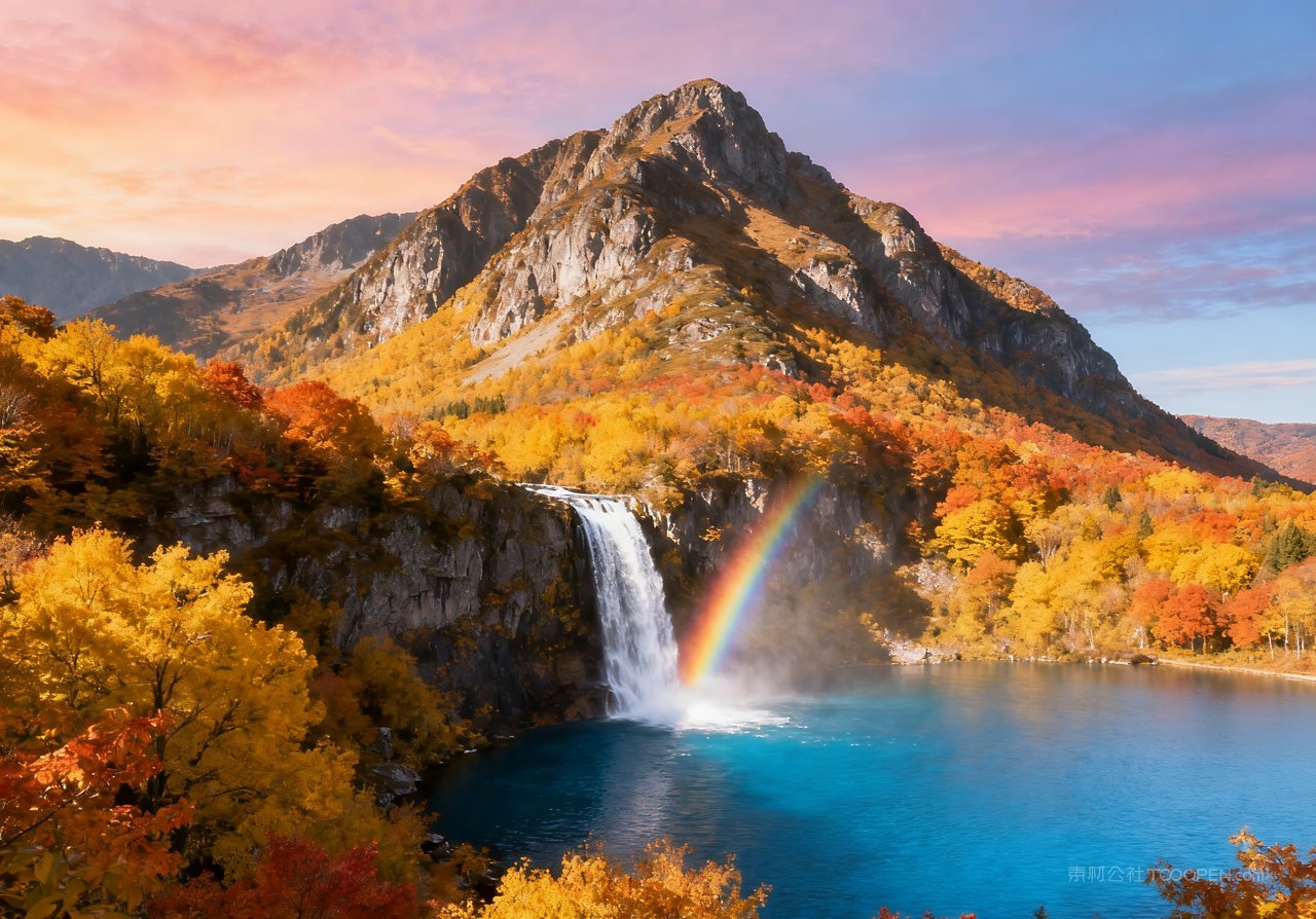 意境唯美山峰青山山水湖泊天空秋天