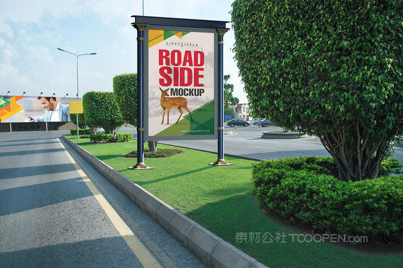 公交车广告牌海报样机模板素材