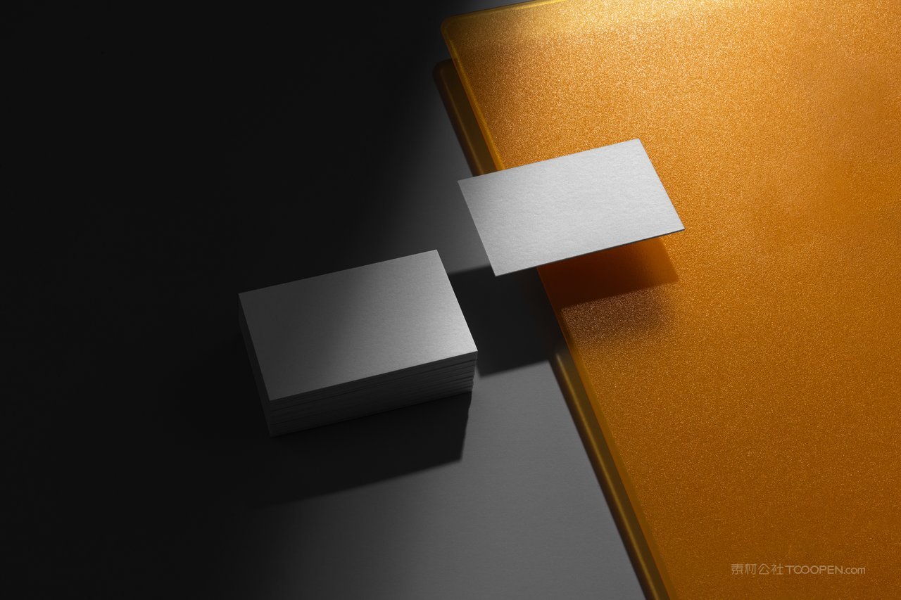 商务黑色光影名片vi品牌样机