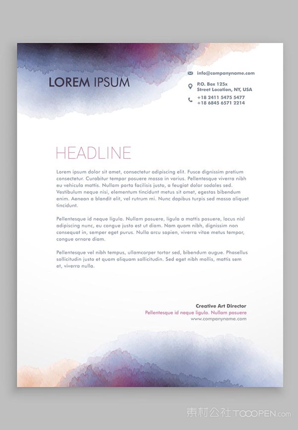 墨水信头矢量素材