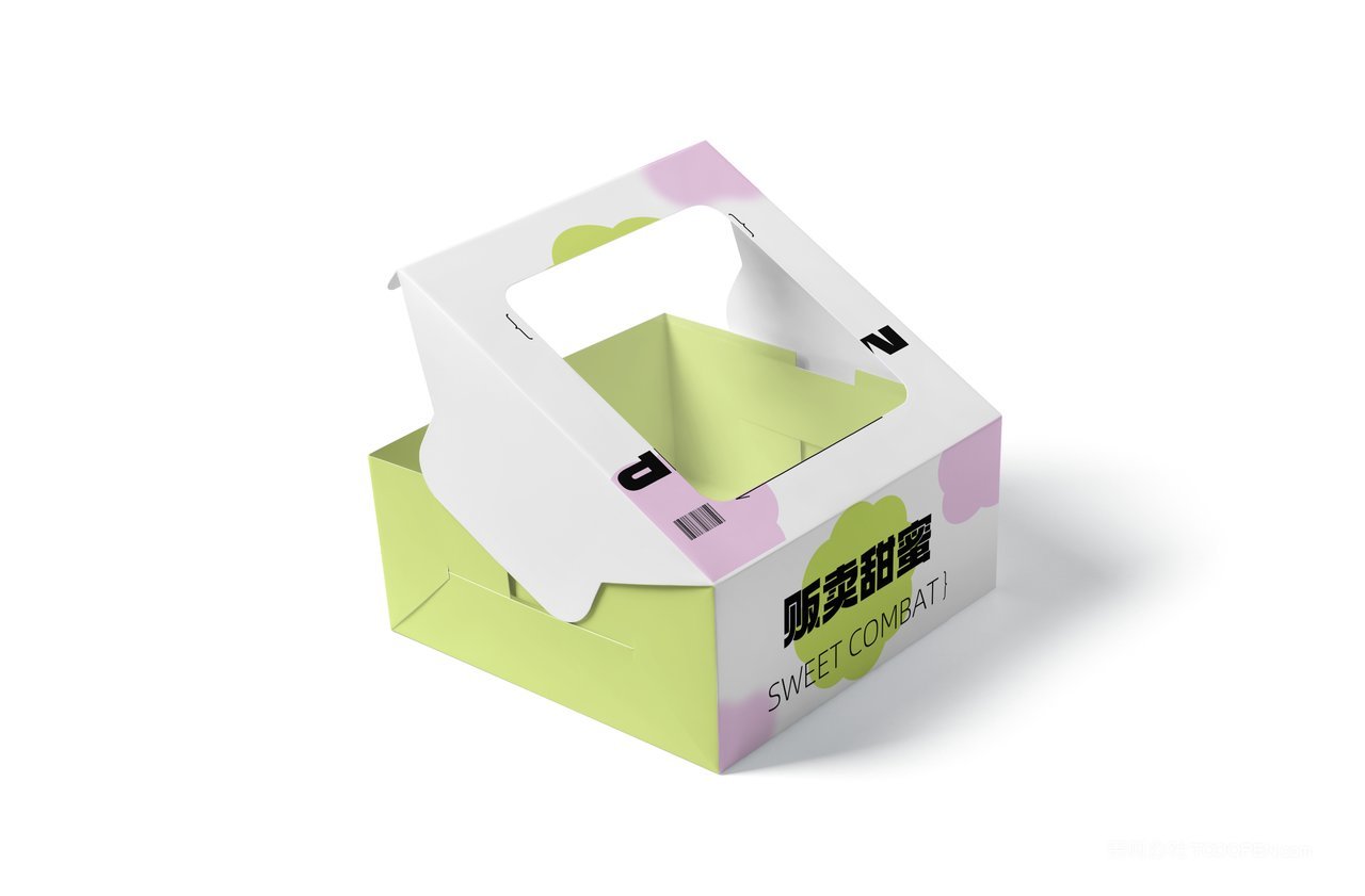 【2070期】清新绿甜点蛋糕盒包装样机 (12)