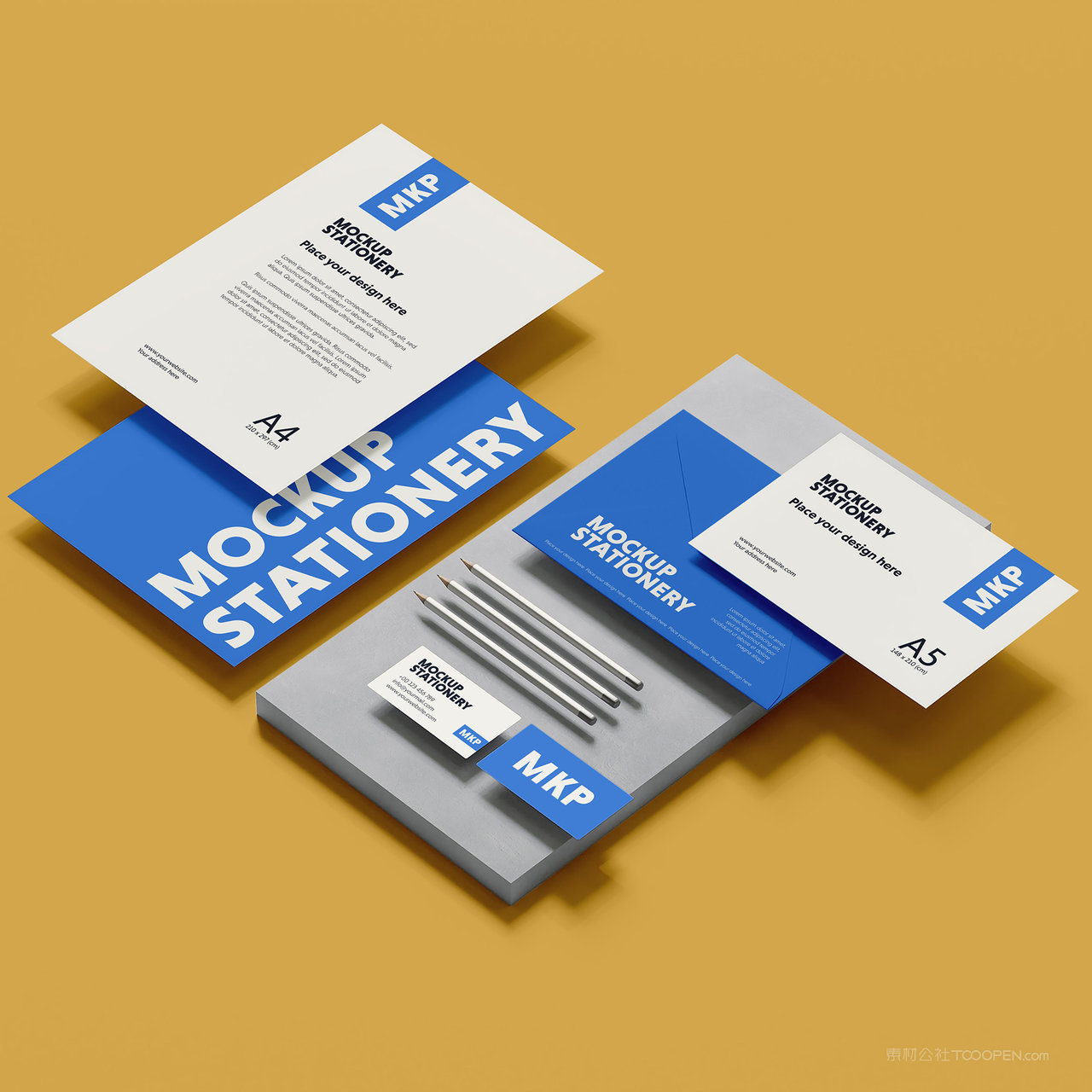 办公用品vi文档名片贴图样机