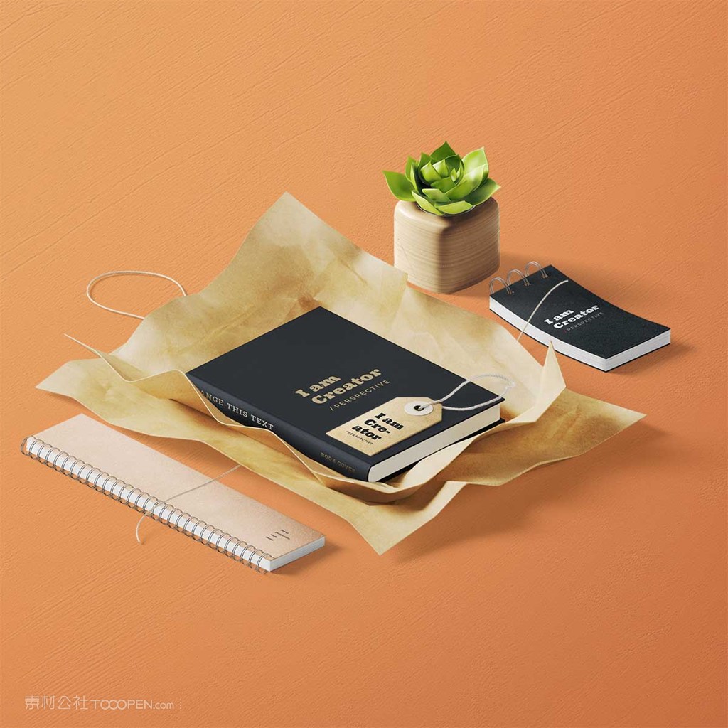 精美办公用品vi本子样机素材