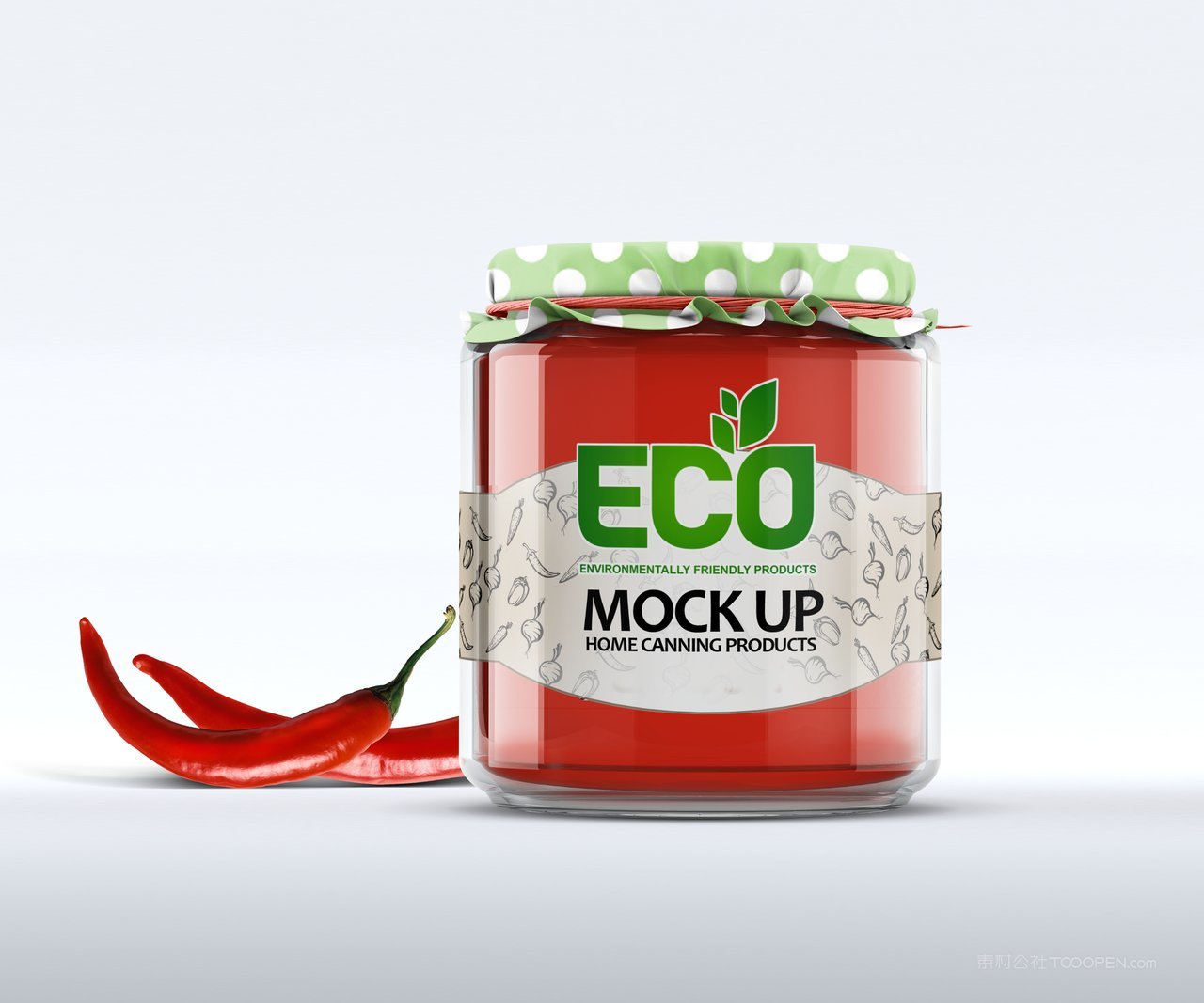 辣椒酱类罐头玻璃罐装包装展示样机 (1)