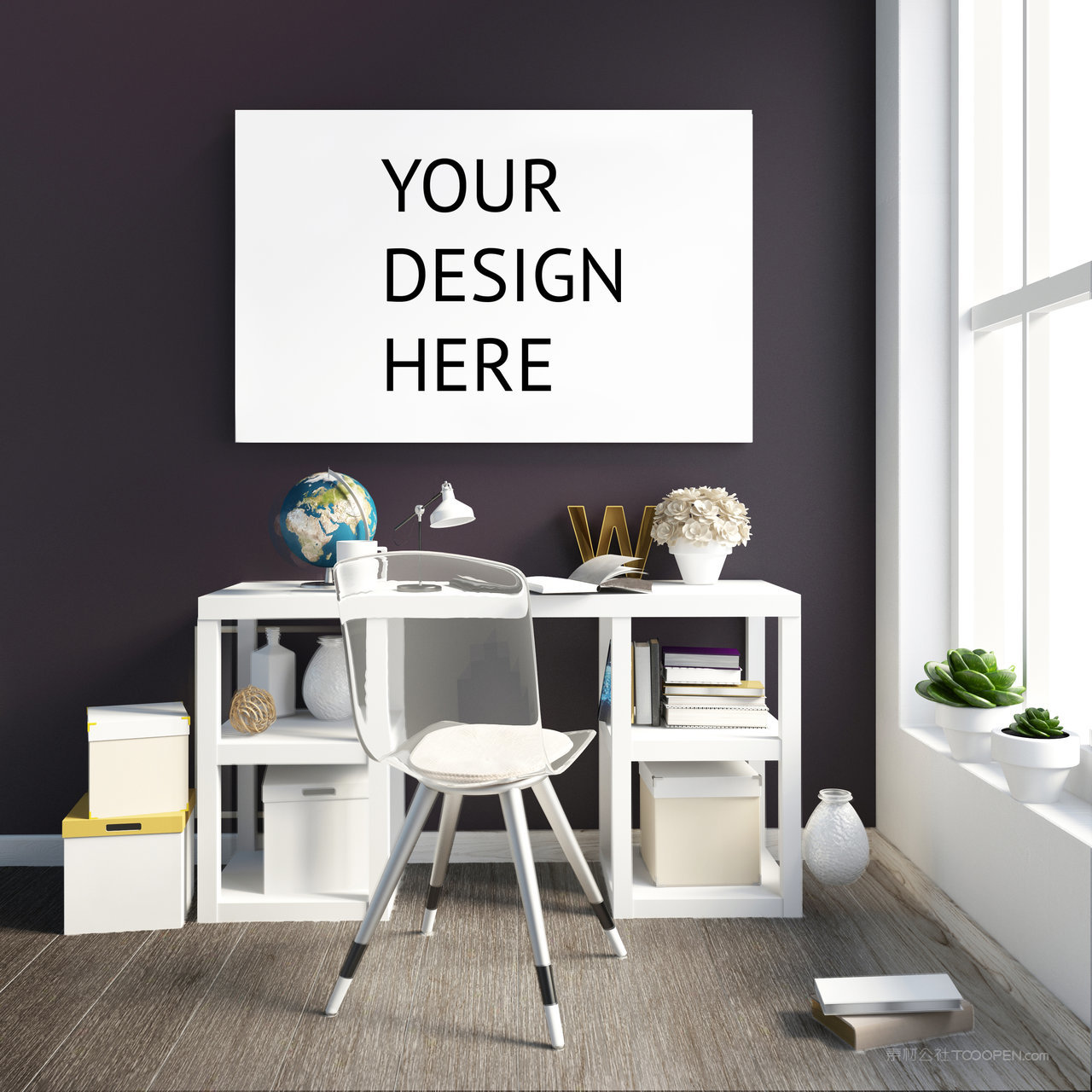 书房画框海报样机