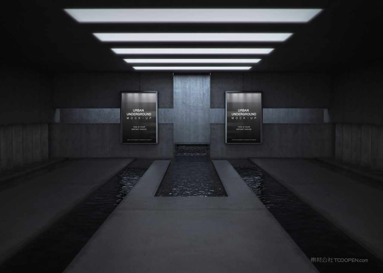 地铁地下通道车站灯箱ps样机 (9)