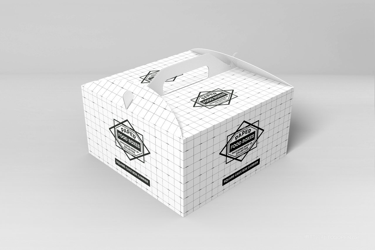 异形烘焙蛋糕面包店品牌食品纸质包装贴图样机 (2)