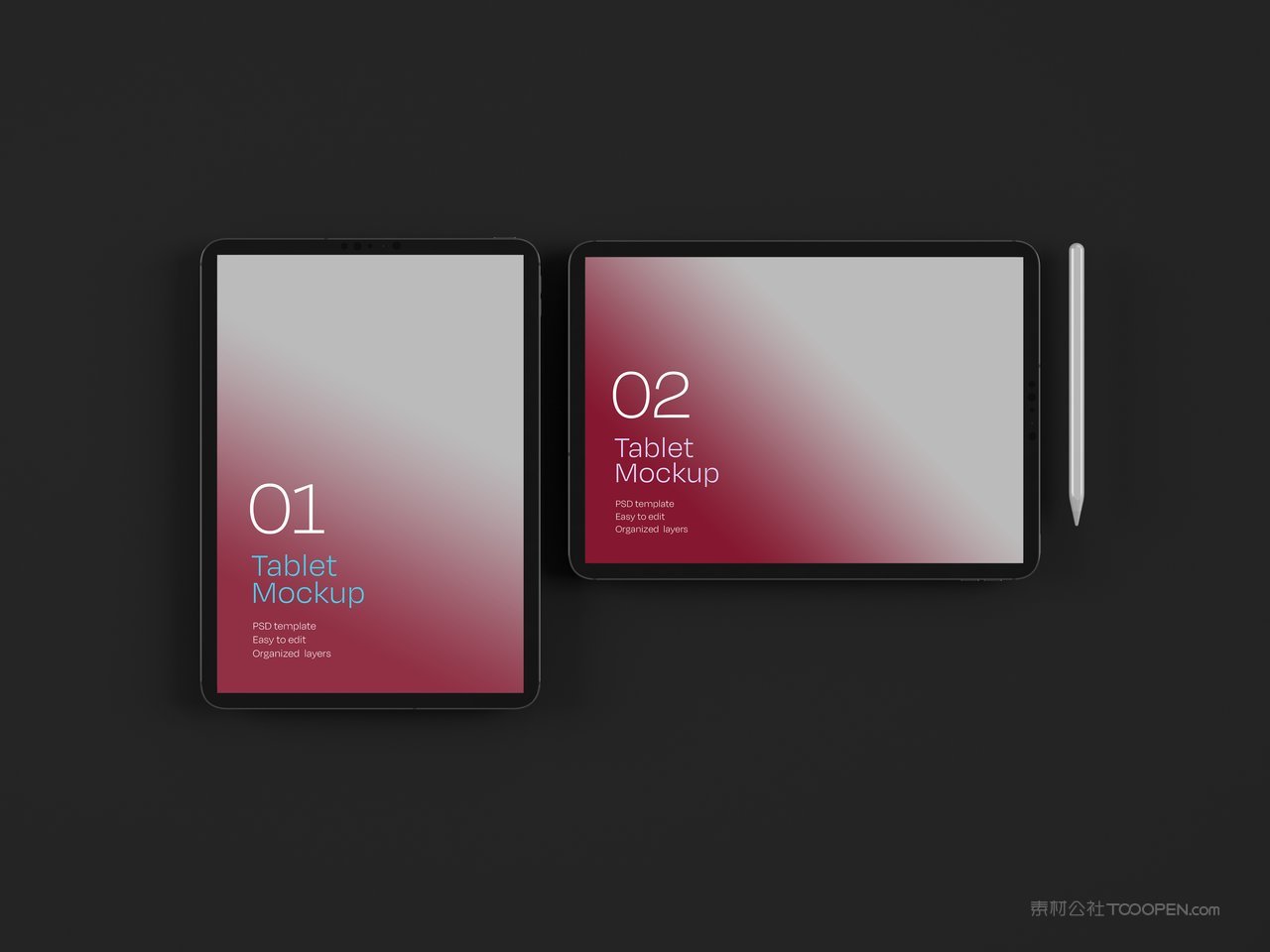 粉色tablet-mockupipad pro平板电脑屏幕样机 (12)