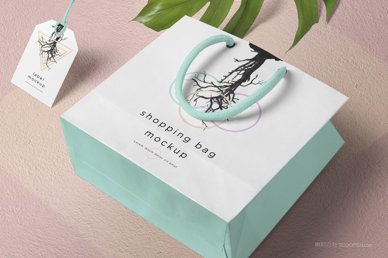 方形纸购物袋样机