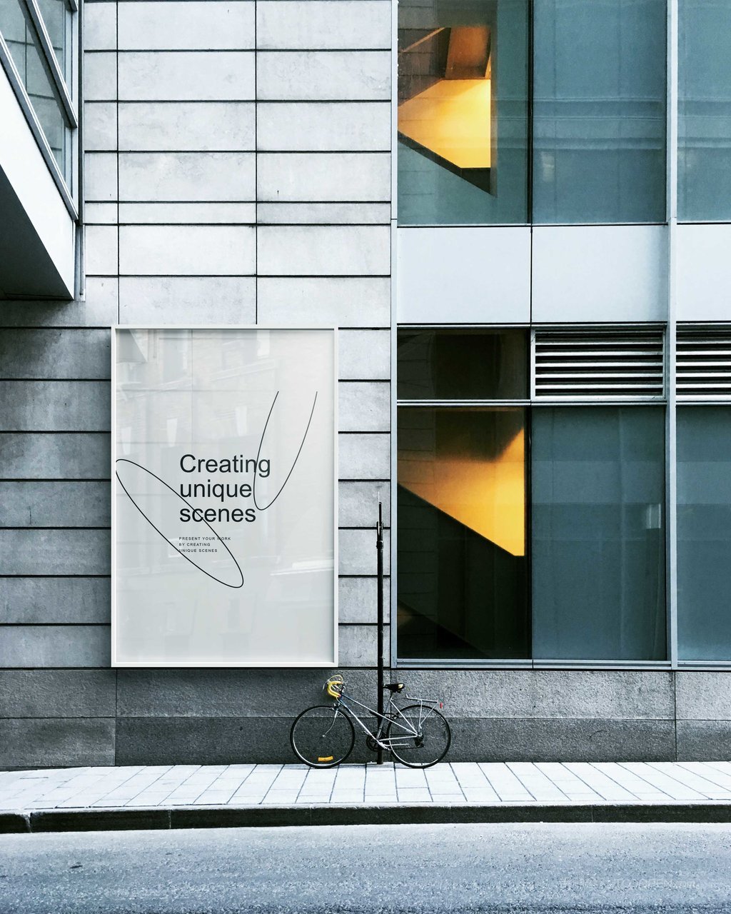 城市灯箱海报样机