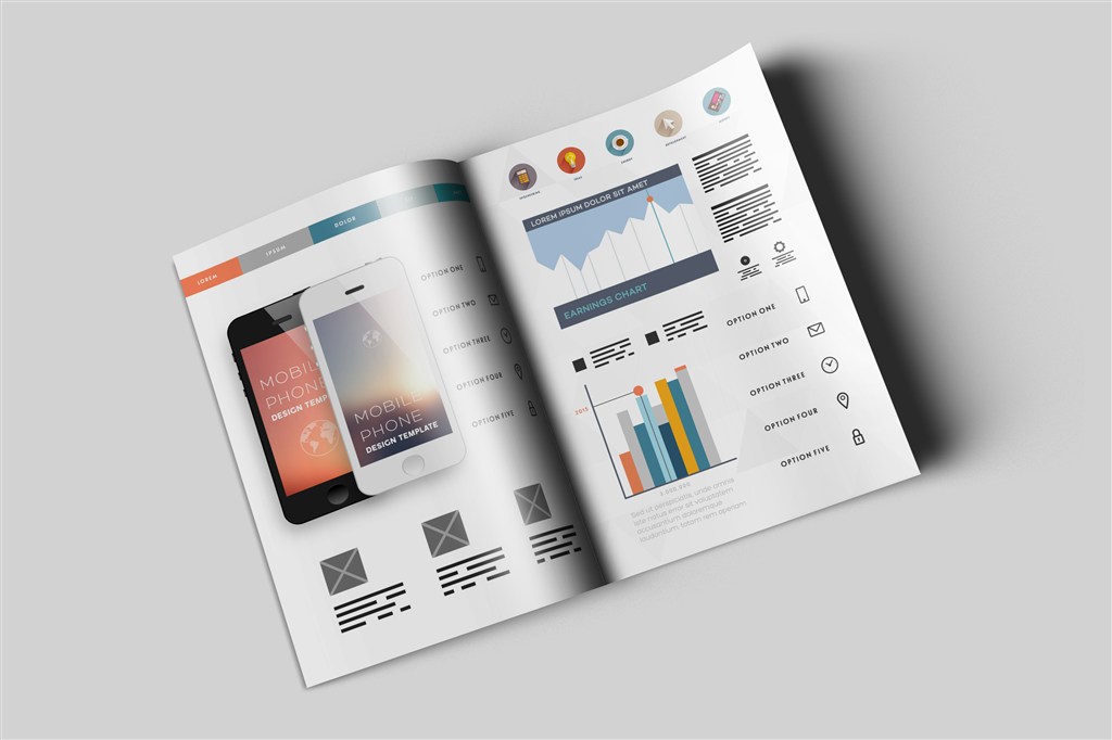 杂志宣传册画册内页样机