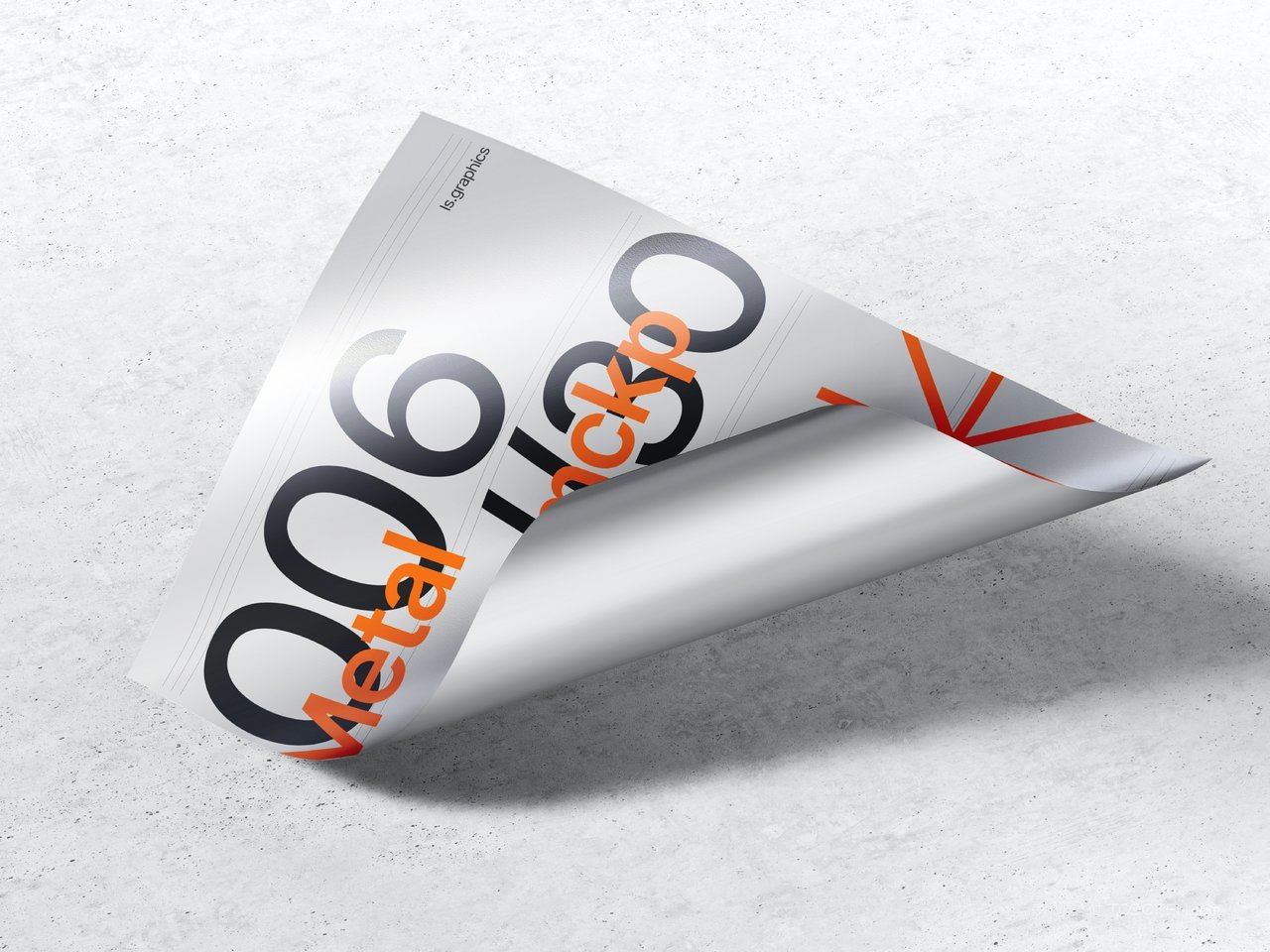 金属质感扭曲单页海报展示样机 (8)